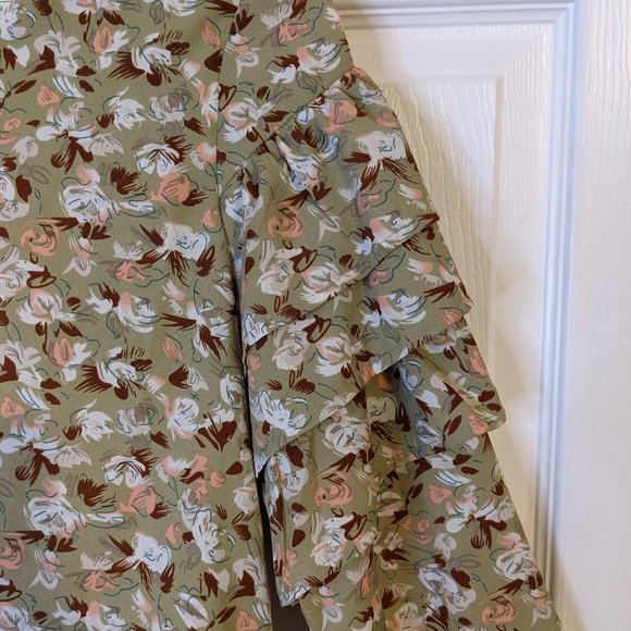 Hayden Girls Sage V-Neck Floral Ruffle Long Sleeve Top Blouse - size XL NWT - Picture 5 of 10